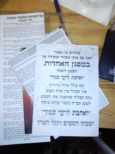 פלאיירים מההפגנה